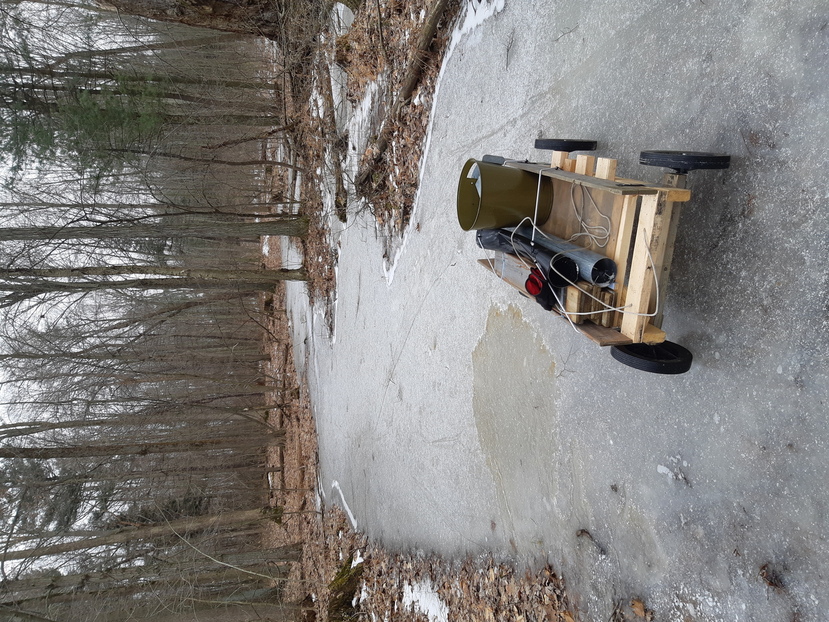 Cart on an ice road.